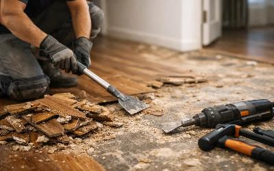 Verlijmde houten vloer verwijderen? Lees dit eerst
